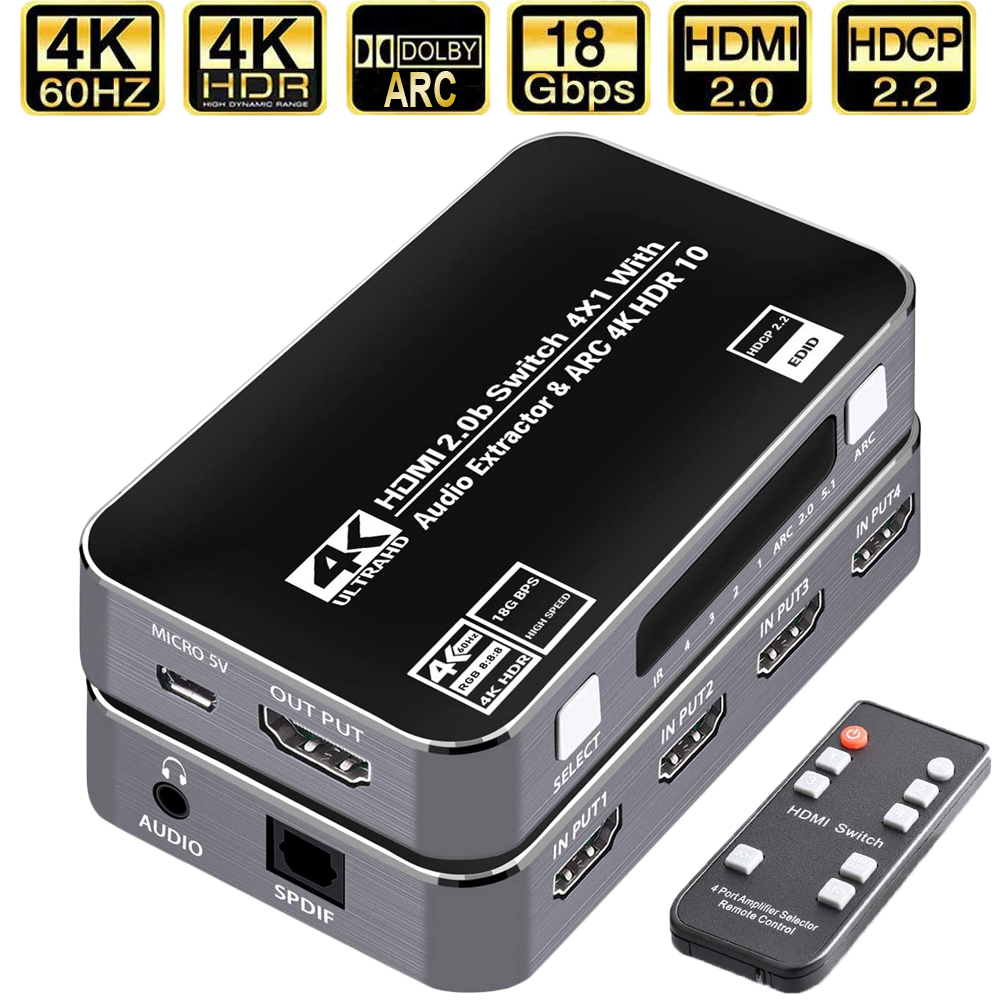 60Hz 4K HDMI Switch HDR HDMI A - Earphone Splitter Jack review and price